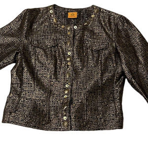 Ruby Rd. Gold and Black Jacket Top Coat